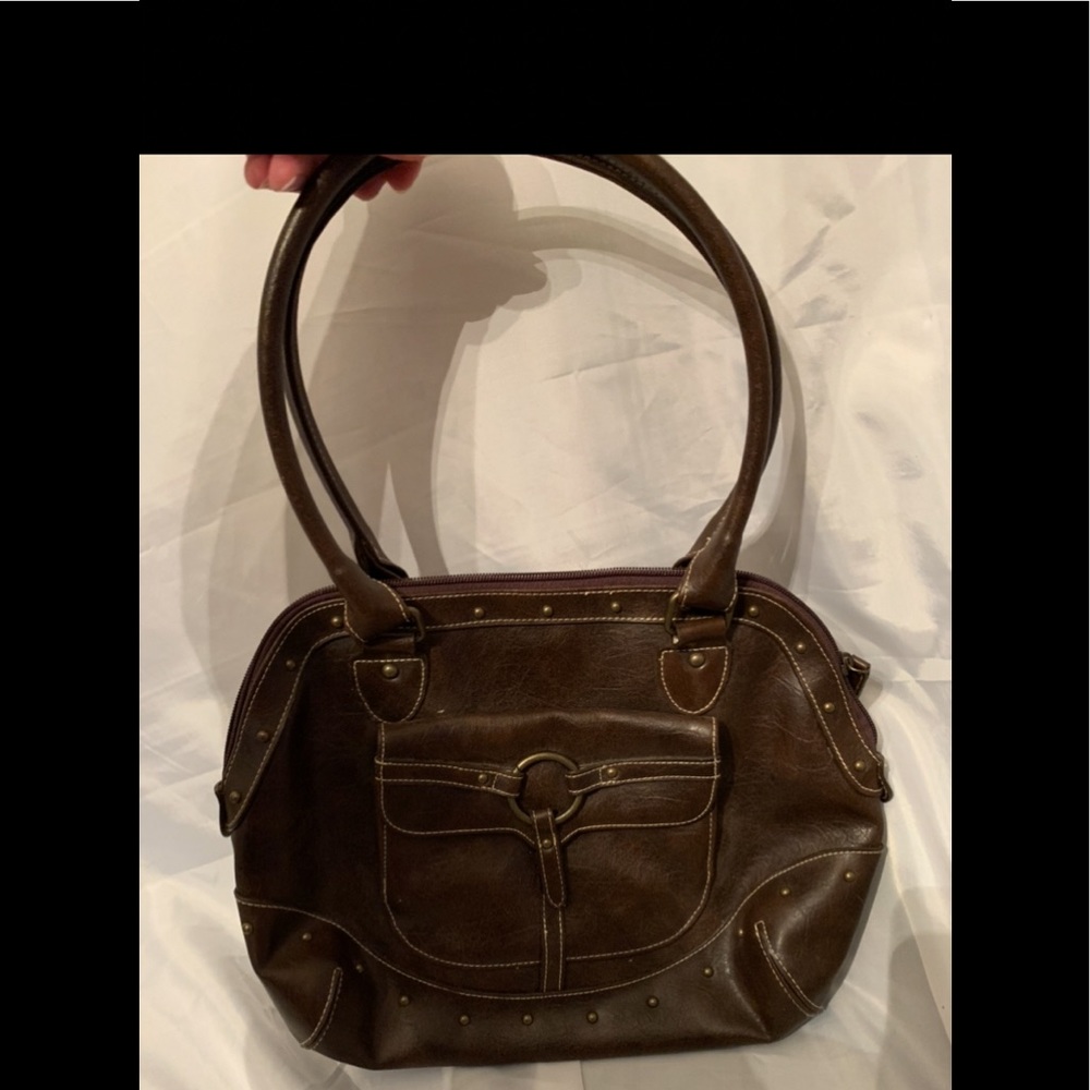 Western Leather Style Round Bag Handbag Purse